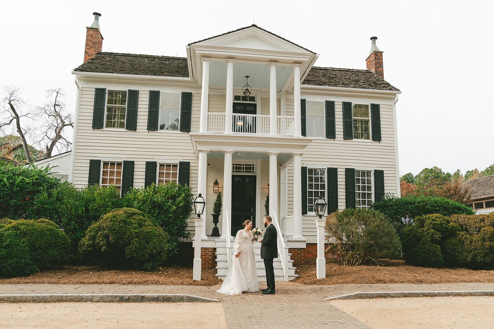 Bride and groom sharing an emotional first look before their ceremony, North Carolina wedding photography.