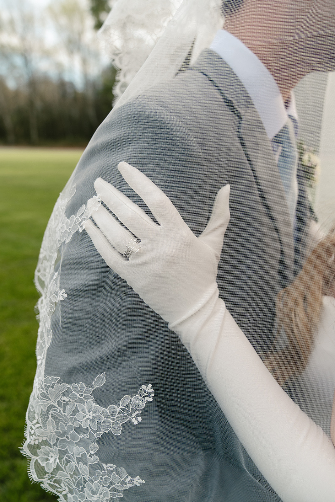  A bride and groom take wedding portraits outdoors taken by a North Carolina wedding photographer