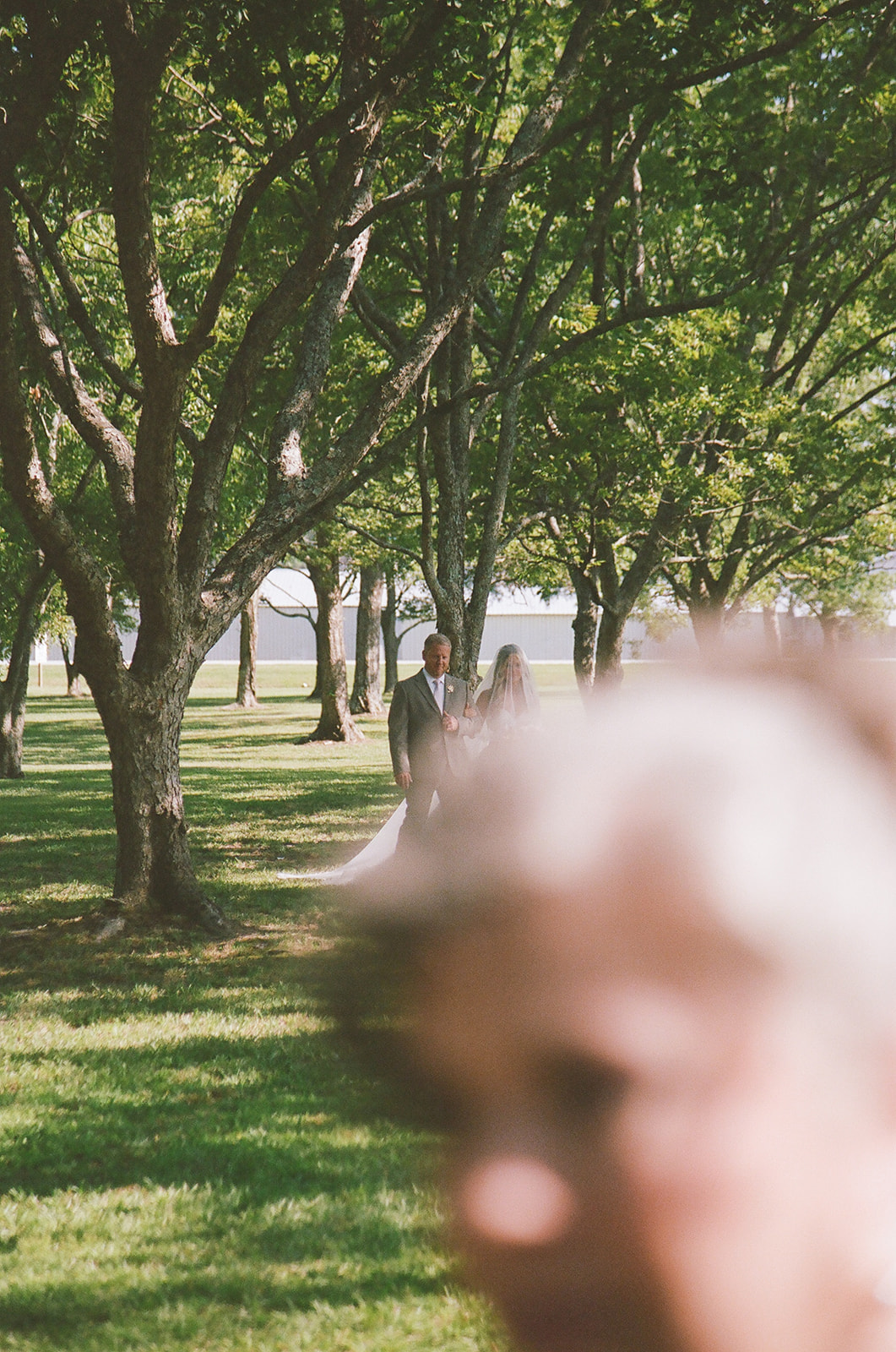 bride walking down the aisle taken by a film wedding photographer